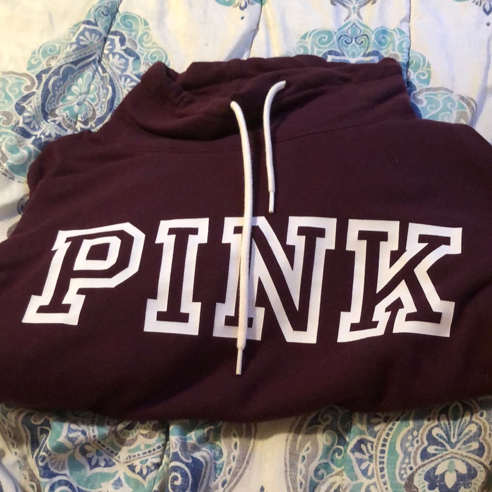 Maroon Pink Cowl Neck Sweater